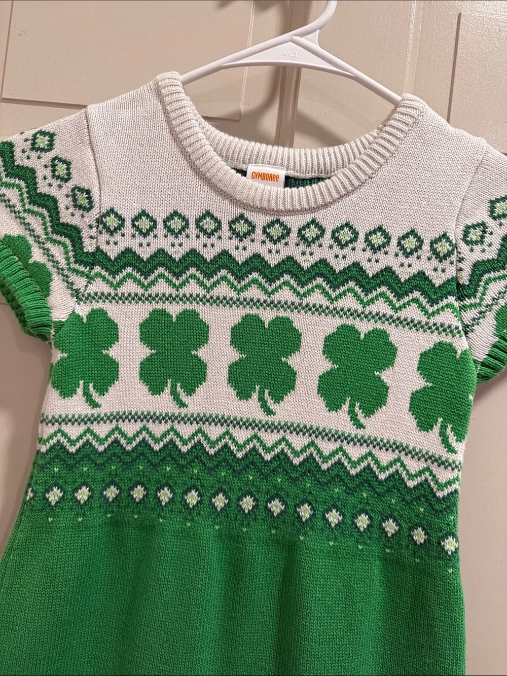 Gymboree Girls Shamrock Fairisle Sweater Dress Little Leprechaun Size 7